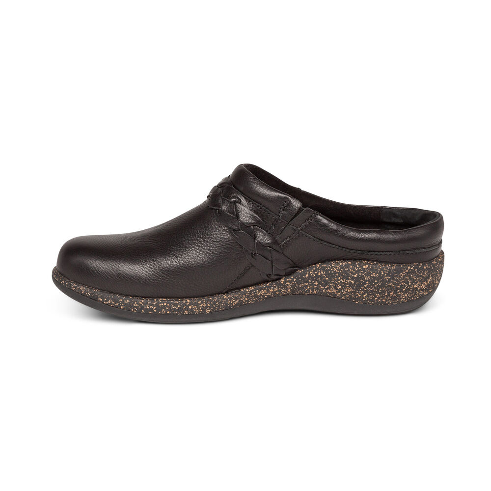 Aetrex Women's Libby Comfort Clogs - Black | USA HE6HZ2F